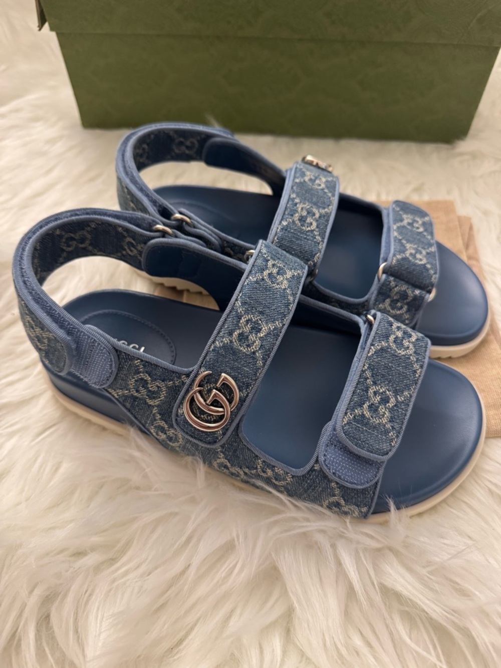 Gucci GG Denim Sandals